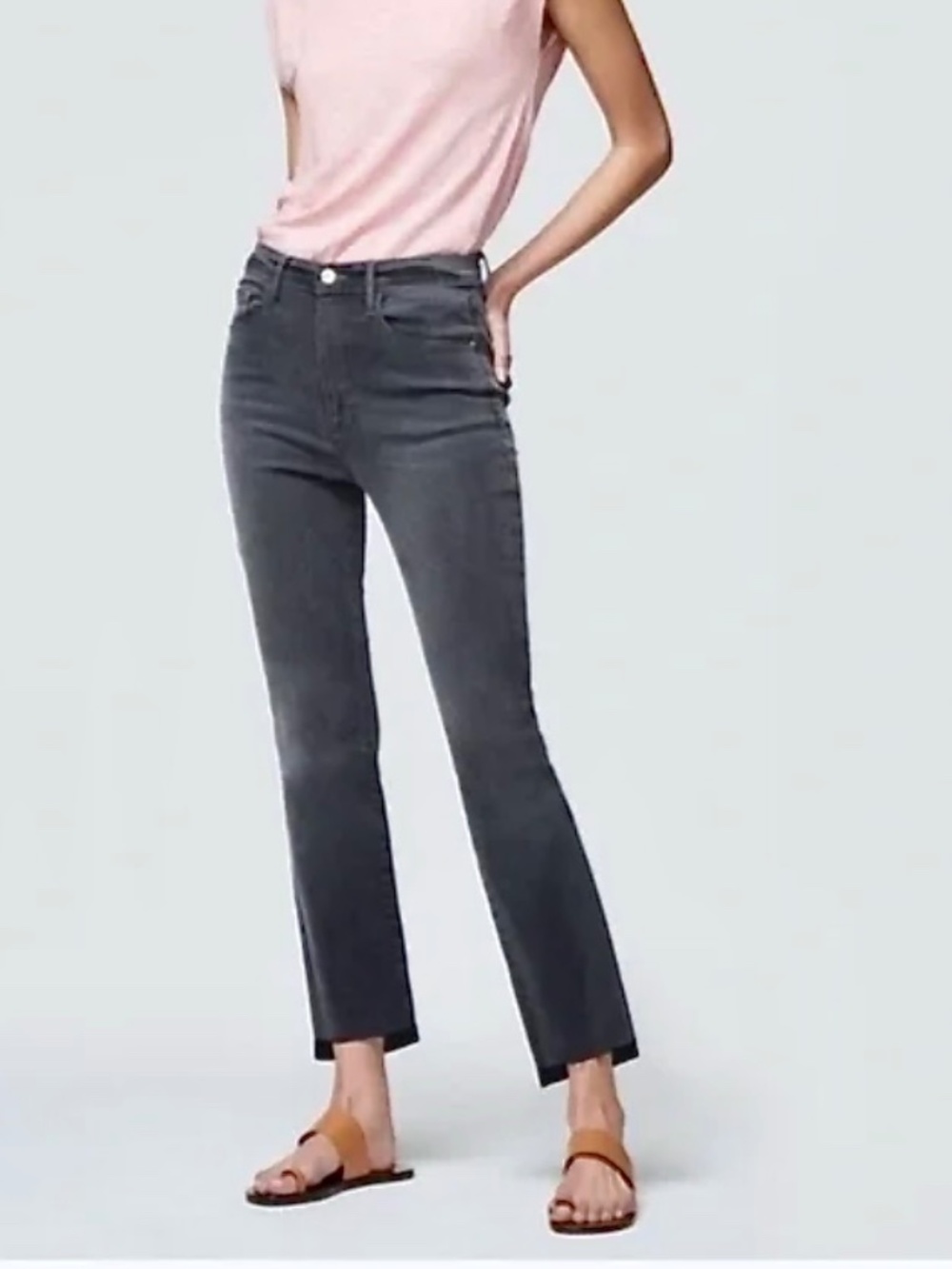 Frame Denim Le High Straight Raw Stagger Jeans in Noise Size 29